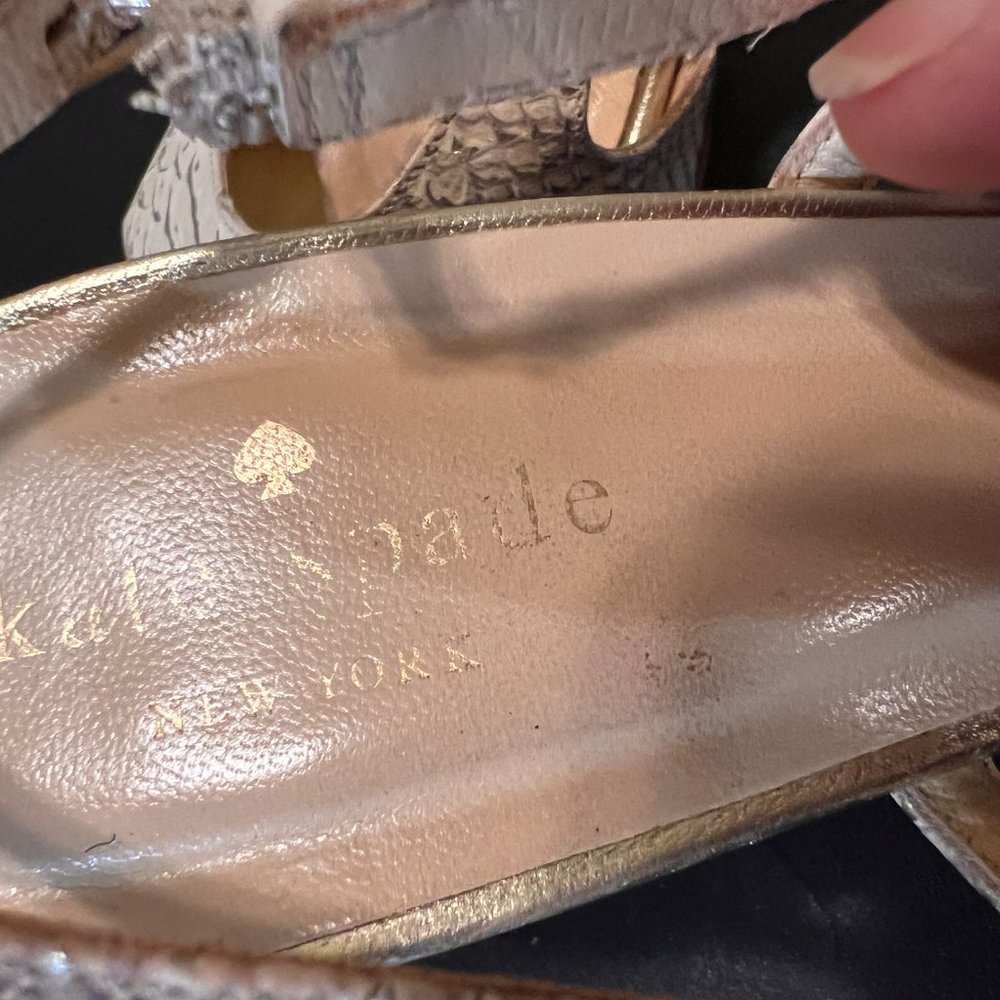 Kate Spade 7.5 Metallic Python Peep Toe - Picture 5 of 12